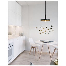 Obrázek pro produkt Závěsné svítidlo GARNI černý kov zvenku zlatá uvnitř černý PVC kabel E27 1x12W 230V IP20 bez žárovky - NOVA LUCE