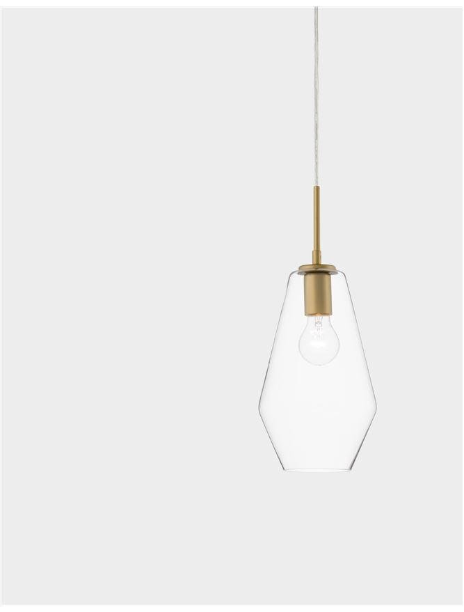 NV 9426732 Závěsné svítidlo PRISMA zlatý kov čiré sklo E27 1x12W 230V IP20 bez žárovky - NOVA LUCE