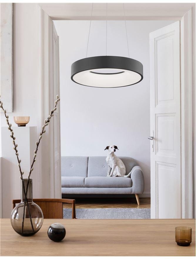 NV 9453431 Závěsné svítidlo RANDO THIN černý hliník a akryl LED 30W 230V 3000K IP20 stmívatelné - NOVA LUCE