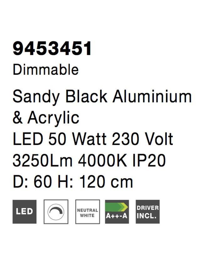 NV 9453451 Závěsné svítidlo RANDO THIN černý hliník a akryl LED 50W 230V 4000K IP20 stmívatelné - NOVA LUCE (obrázek 7)