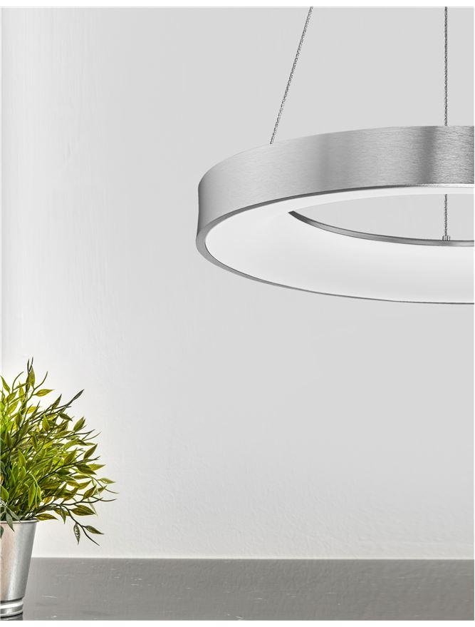 NV 9453456 Závěsné svítidlo RANDO THIN broušený stříbrný hliník a akryl LED 50W 230V 3000K IP20 stmívatelné - NOVA LUCE