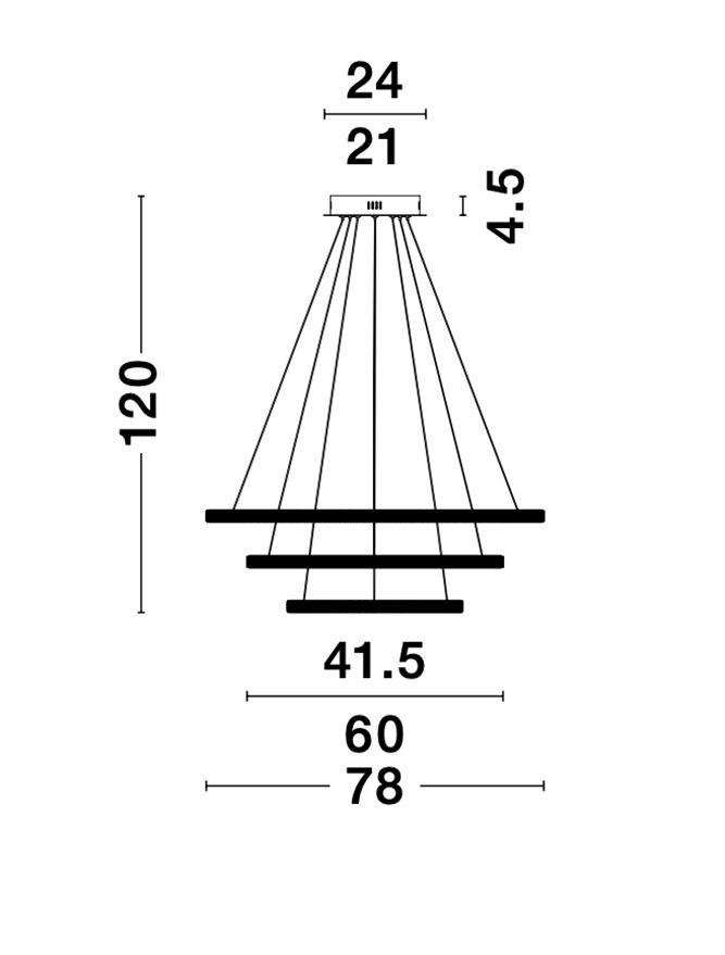 NV 9481093 Závěsné svítidlo NAGER černý hliník a akryl LED 62W 230V 3000K IP20 stmívatelné - NOVA LUCE (obrázek 4)
