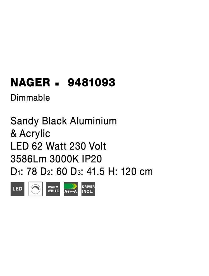 NV 9481093 Závěsné svítidlo NAGER černý hliník a akryl LED 62W 230V 3000K IP20 stmívatelné - NOVA LUCE (obrázek 5)