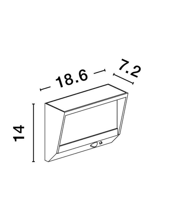 NV 9492540 Venkovní nástěnné svítidlo VALOR antracitový hliník a matný akryl LED 2W 3000K 3.7V 86st. IP65 vypínač na těle / solární / pohybové čidlo - NOVA LUCE (obrázek 12)