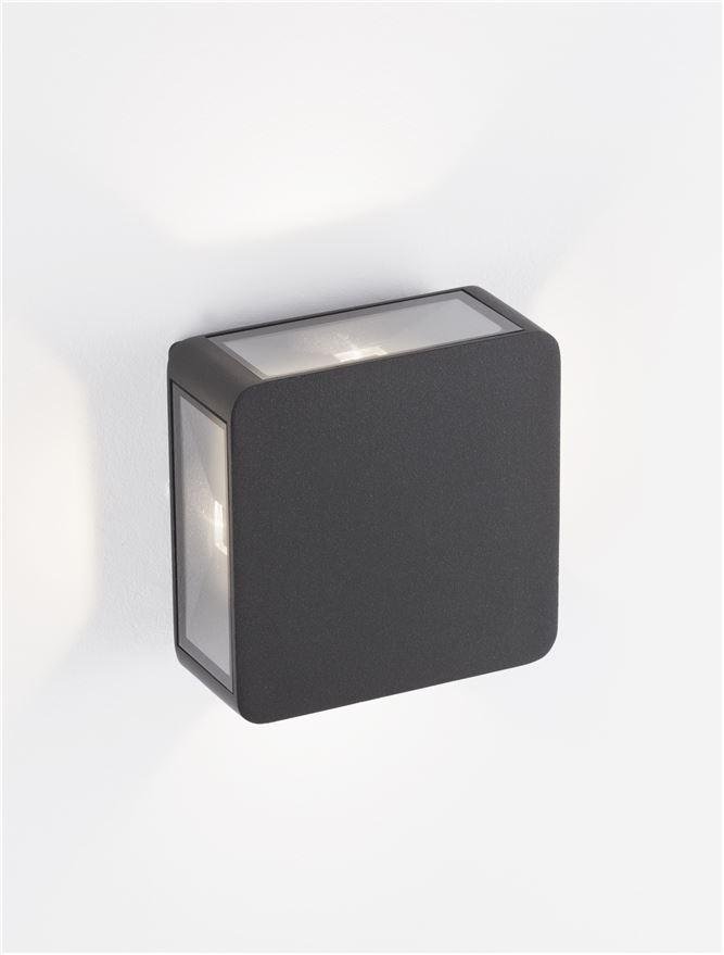 NV 9492580 Venkovní nástěnné svítidlo SERIKA antracitový hliník a čiré sklo LED 8W 3000K 220-240V 222st. IP65 - NOVA LUCE