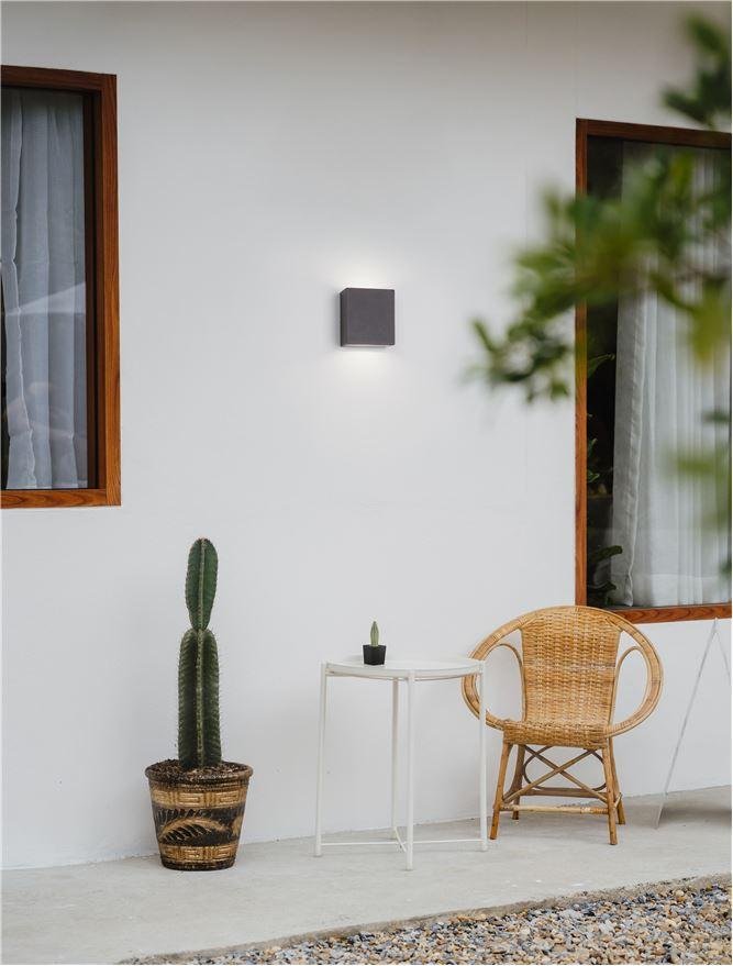 NV 9492650 Venkovní nástěnné svítidlo PARRIS antracitový hliník a čiré sklo LED 10.4W 3000K 220-240V 266st. IP65 světlo nahoru a dolů - NOVA LUCE