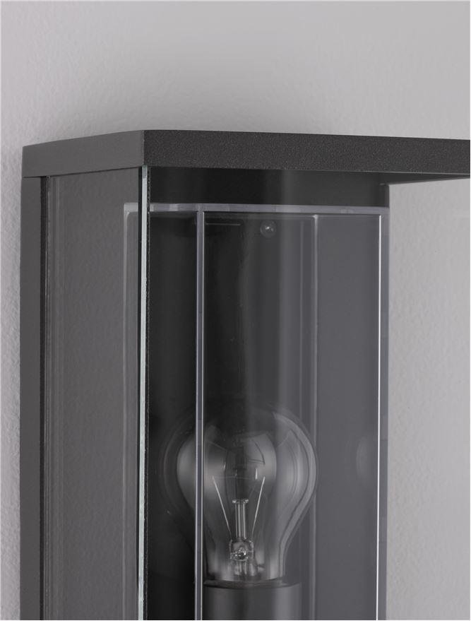NV 9492710 Venkovní nástěnné svítidlo REGINA antracitový hliník a čiré sklo E27 1x12W 220-240V bez žárovky IP65 - NOVA LUCE (obrázek 5)