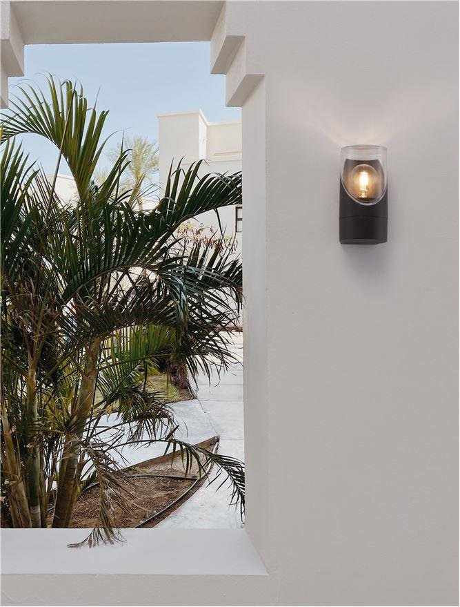 NV 9492720 Venkovní nástěnné svítidlo SELENA antracitový hliník a čirý akryl E27 1x12W 220-240V bez žárovky IP65 - NOVA LUCE