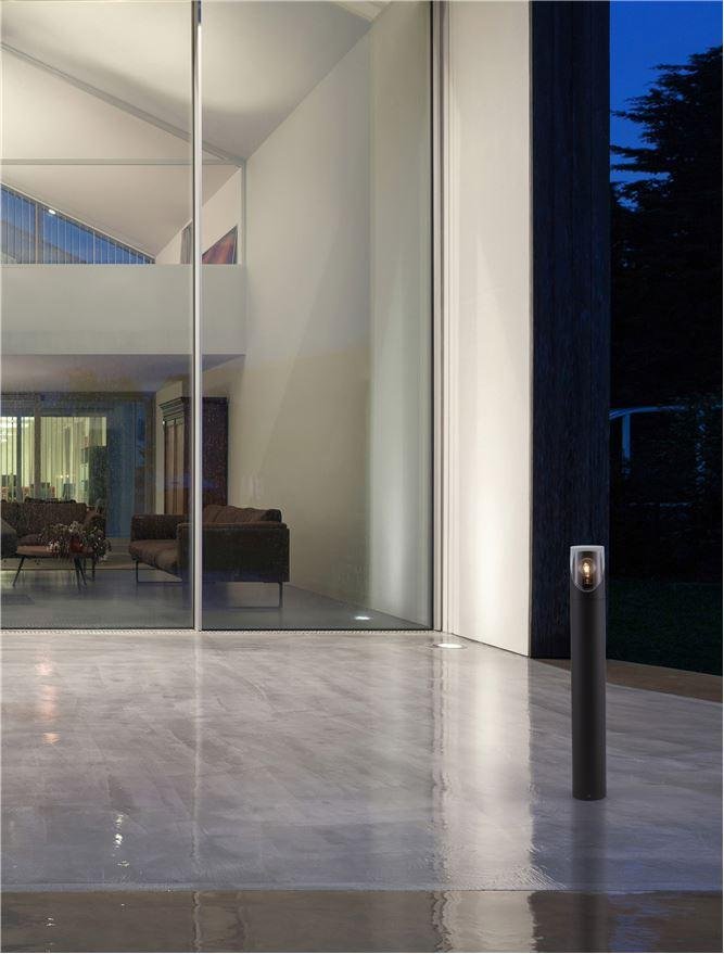 NV 9492730 Venkovní sloupkové svítidlo SELENA antracitový hliník a čirý akryl E27 1x12W 220-240V bez žárovky IP65 - NOVA LUCE