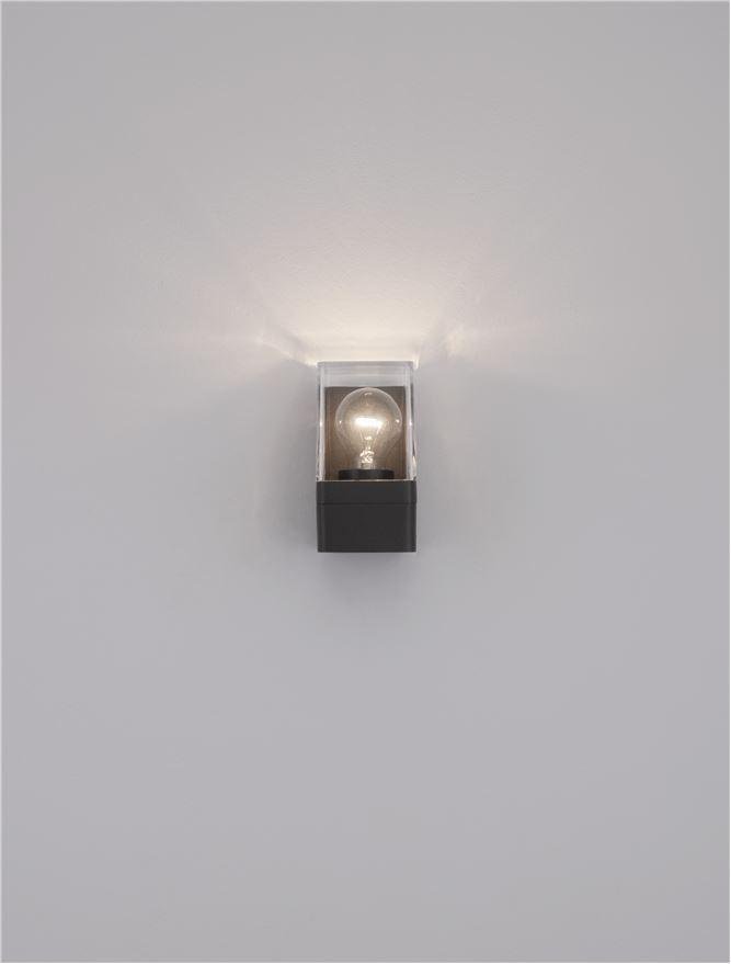 NV 9492740 Venkovní nástěnné svítidlo SELENA antracitový hliník a čirý akryl E27 1x12W 220-240V bez žárovky IP65 - NOVA LUCE