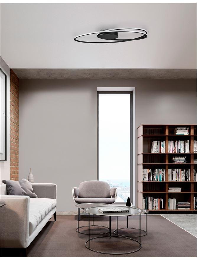 Levně NV 9500710 Stropní svítidlo VIAREGGIO matný černý hliník a akryl LED 28W 230V 3000K IP20 - NOVA LUCE