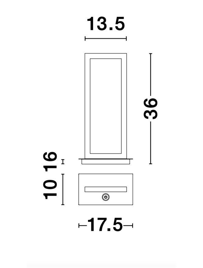 NV 9500811 Stolní lampa WENNA matný černý hliník a akryl 3-krokově dotykově stmívatelné LED 12W 230V 3000K IP20 - NOVA LUCE (obrázek 6)