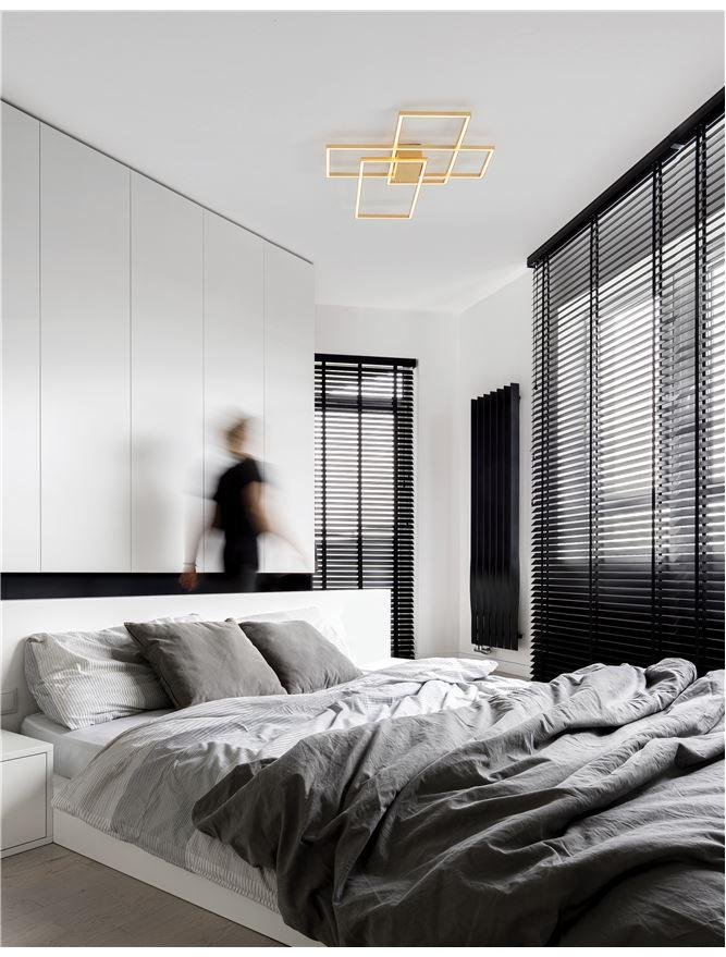 Levně NV 9508432 Stropní svítidlo BILBAO plátkovaný zlatý hliník a akryl LED 55W 230V 3000K IP20 stmívatelné - NOVA LUCE