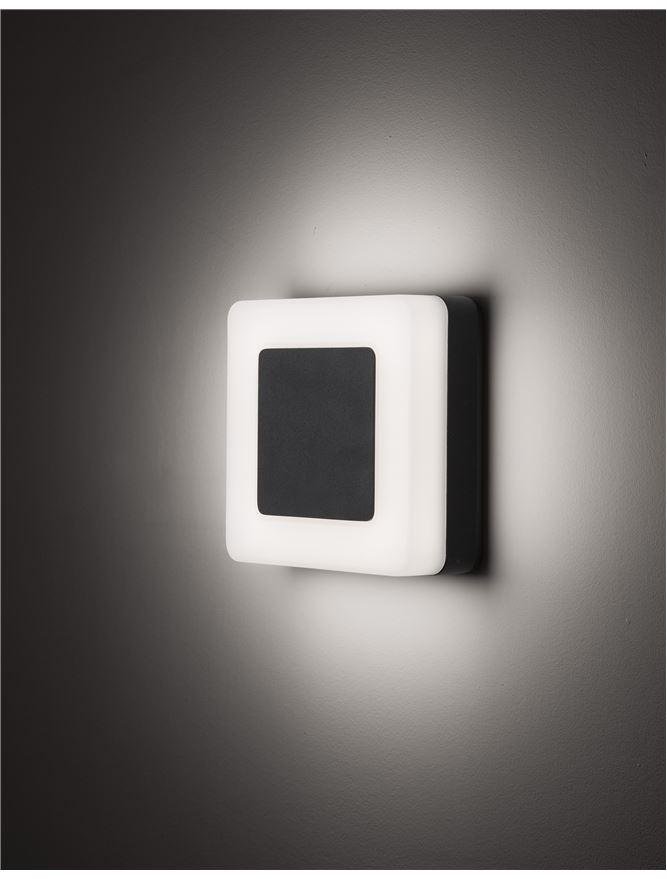NV 9529721 Venkovní nástěnné svítidlo TUNE černý hliník a akryl LED 9W 3000K 100-240V 115st. IP65 - NOVA LUCE