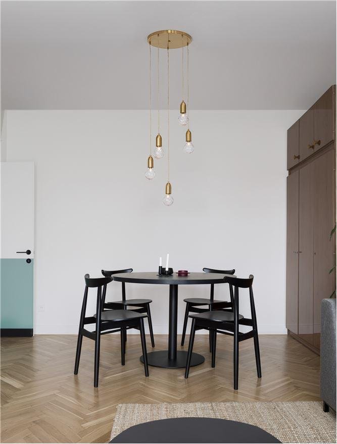 NV 9536414 Závěsné svítidlo VEDA mosazný kov a čiré sklo G9 5x6W 230V IP20 bez žárovky - NOVA LUCE