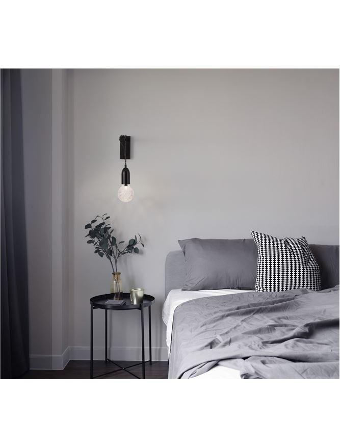 NV 9536416 Nástěnné svítidlo VEDA černý kov a čiré sklo G9 1x6W 230V IP20 bez žárovky - NOVA LUCE