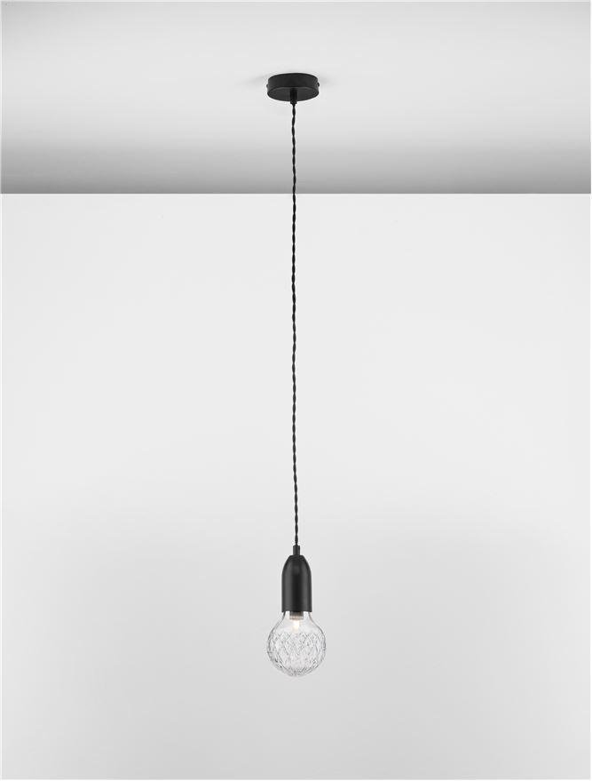 NV 9536417 Závěsné svítidlo VEDA černý kov a čiré sklo G9 1x6W 230V IP20 bez žárovky - NOVA LUCE