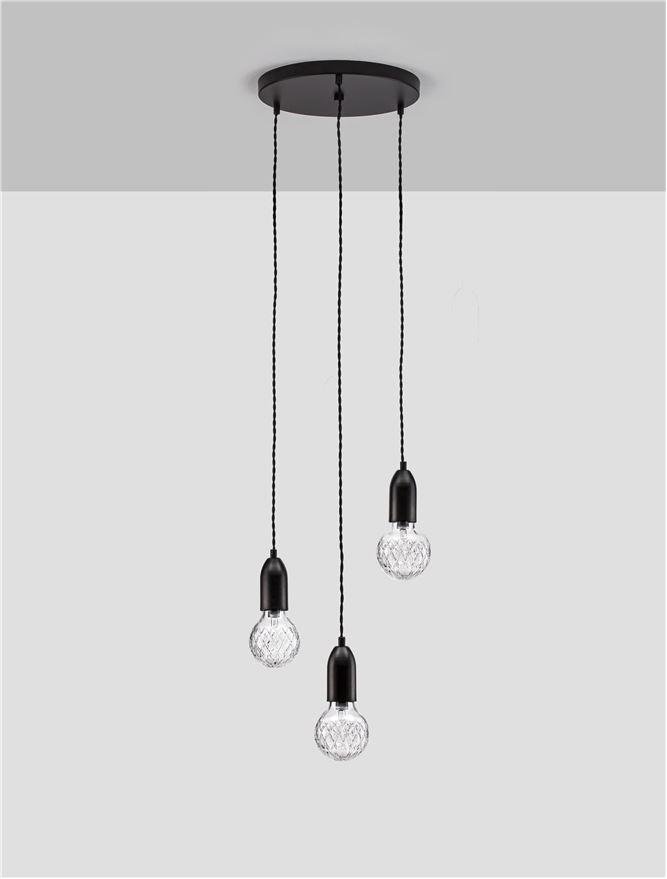 NV 9536418 Závěsné svítidlo VEDA černý kov a čiré sklo G9 3x6W 230V IP20 bez žárovky - NOVA LUCE (obrázek 3)