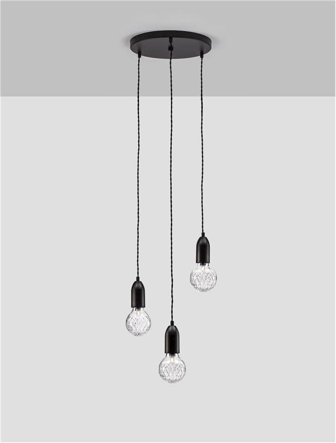 NV 9536418 Závěsné svítidlo VEDA černý kov a čiré sklo G9 3x6W 230V IP20 bez žárovky - NOVA LUCE (obrázek 4)
