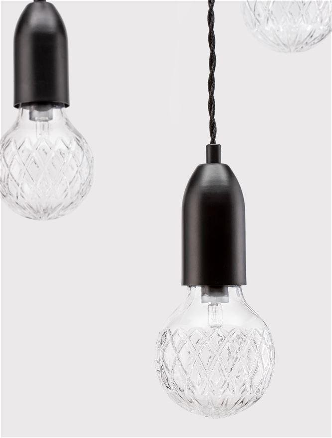 NV 9536418 Závěsné svítidlo VEDA černý kov a čiré sklo G9 3x6W 230V IP20 bez žárovky - NOVA LUCE (obrázek 5)