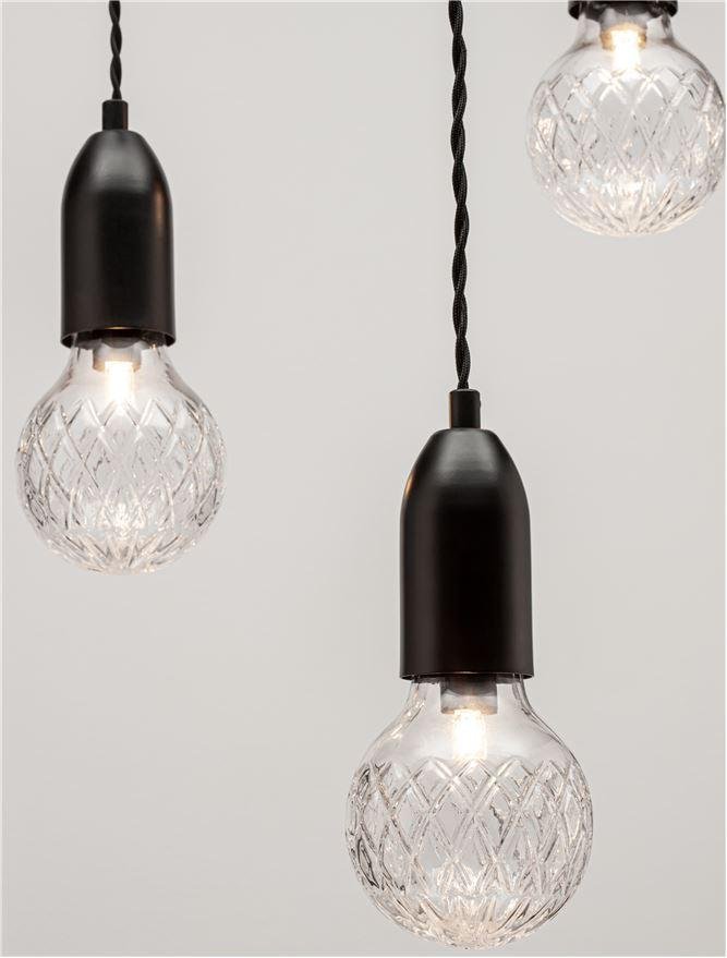 NV 9536418 Závěsné svítidlo VEDA černý kov a čiré sklo G9 3x6W 230V IP20 bez žárovky - NOVA LUCE (obrázek 8)