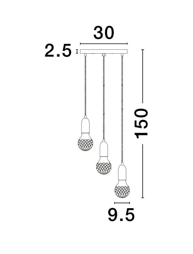 NV 9536418 Závěsné svítidlo VEDA černý kov a čiré sklo G9 3x6W 230V IP20 bez žárovky - NOVA LUCE (obrázek 14)