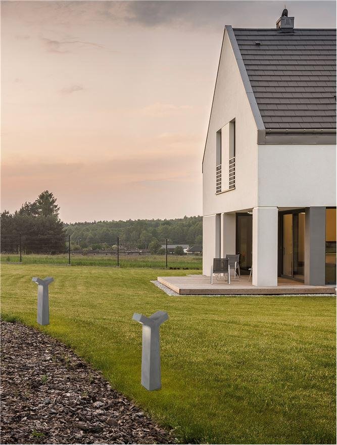 Levně NV 9540211 Venkovní sloupkové svítidlo ARAN šedý beton skleněný difuzor LED 2x5W 3000K 120-230V IP65 - NOVA LUCE