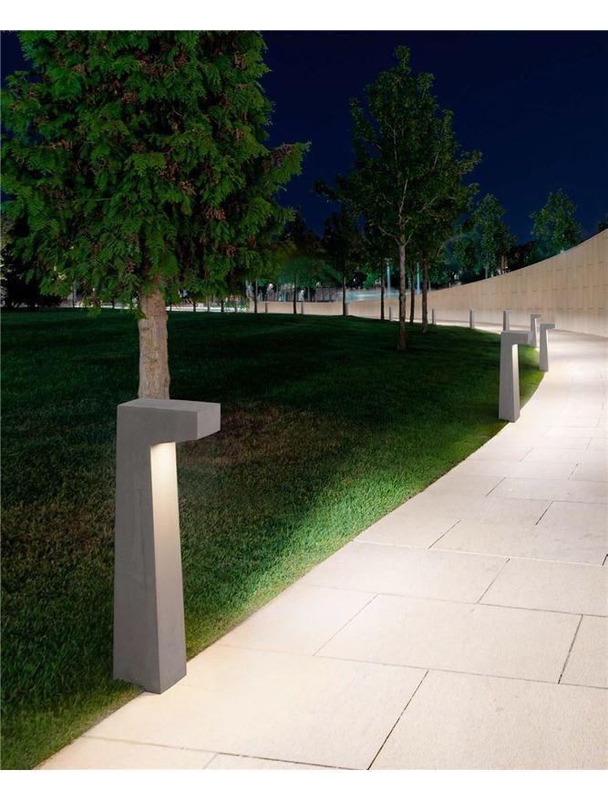 NV 9540212 Venkovní sloupkové svítidlo ARAN šedý beton skleněný difuzor LED 5W 3000K 120-230V IP65 - NOVA LUCE