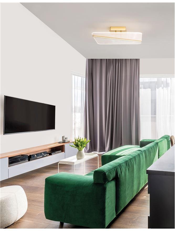 NV 9545233 Stropní svítidlo JERTUNA zlatý hliník a akryl LED 33W 230V 3000K IP20 - NOVA LUCE
