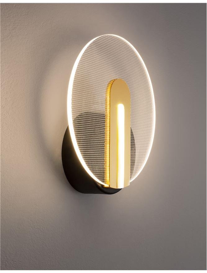 NV 9545401 Nástěnné svítidlo GENTI černý a zlatý hliník a akryl LED 1x7W 230V 3000K IP20 - NOVA LUCE