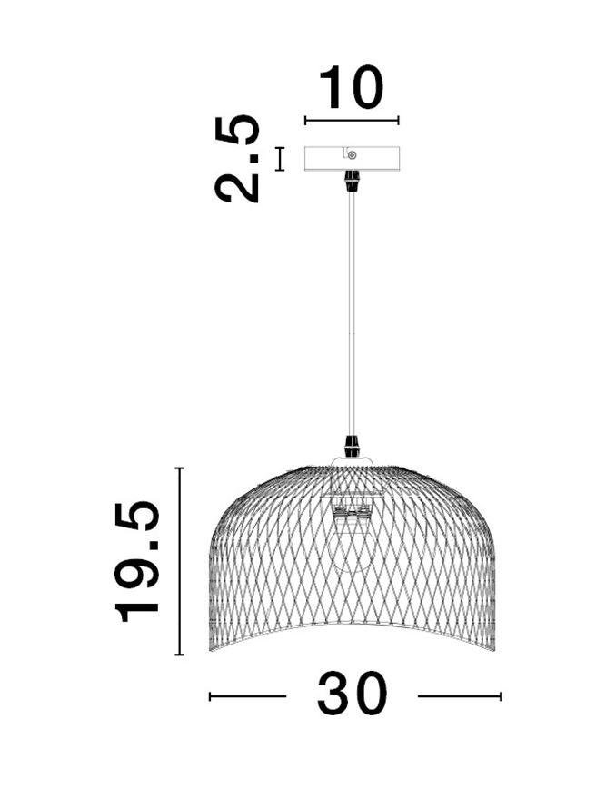 NV 9555802 Závěsné svítidlo LYRON matný bílý kov přírodní dřevo E27 1x12W 230V IP20 bez žárovky - NOVA LUCE (obrázek 3)