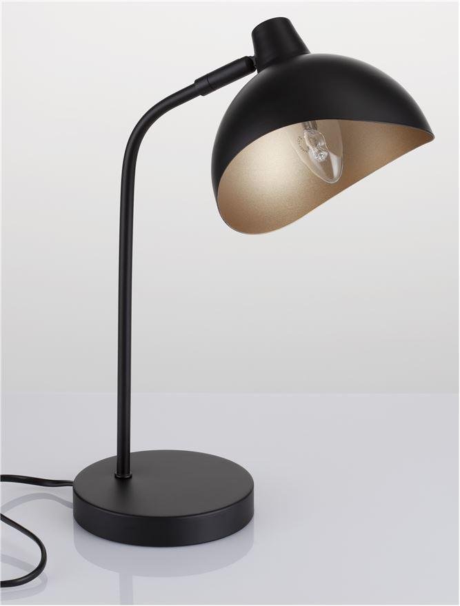 NV 9555808 Stolní lampa GEETI matná černá a zlatý kov E14 1x5W IP20 bez žárovky - NOVA LUCE (obrázek 3)