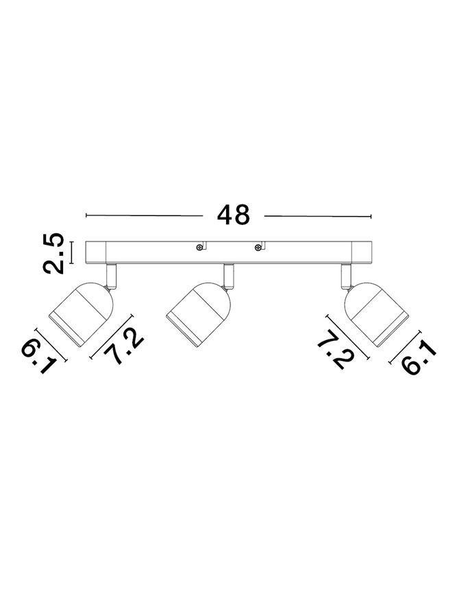 NV 9555818 Bodové svítidlo ORSON bílý kov GU10 3x10W 230V IP44 bez žárovky - NOVA LUCE (obrázek 3)