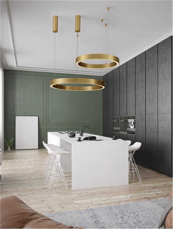 Levně NV 9558605 Závěsné svítidlo STING LED hliník a akryl bronz Epistar SMD2835 50W 3000K Eaglerise TRIAC driver D80 H200 120st. IP20 stmívatelné - NOVA LUCE