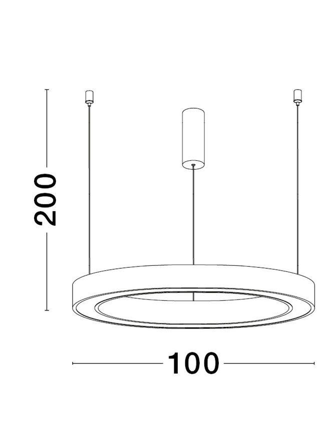 NV 9558608 Závěsné svítidlo STING LED hliník a akryl bronz Epistar SMD2835 60W 3000K Eaglerise TRIAC driver D100 H200 120st. IP20 stmívatelné - NOVA LUCE (obrázek 3)