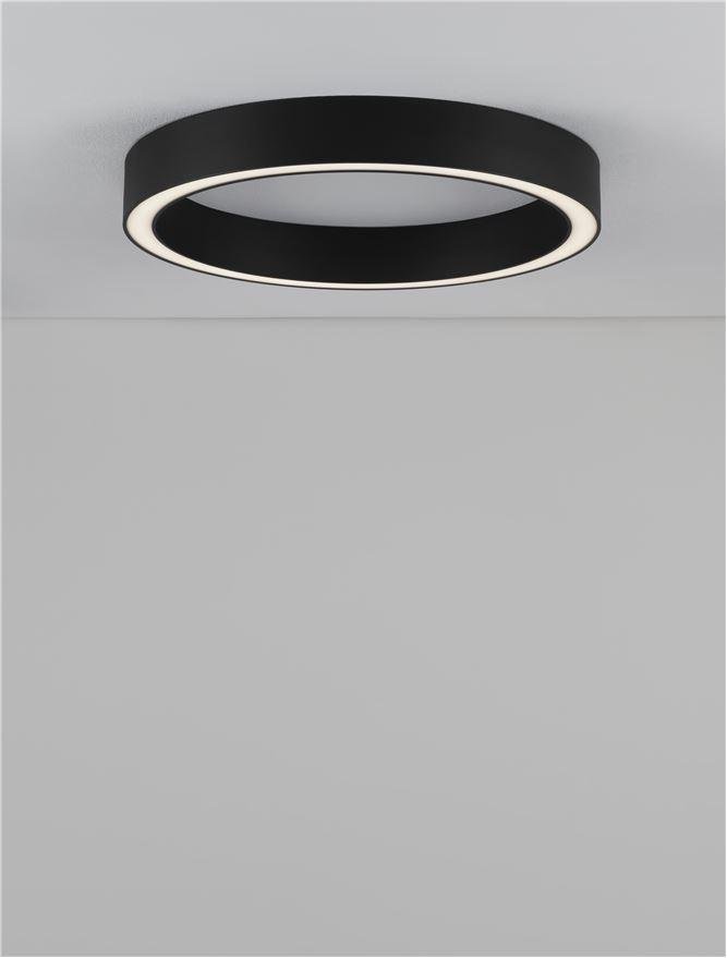 NV 9558610 Stropní svítidlo STING LED stropní svítidlo hliník a akryl černá Epistar SMD2835 40W 3000K Eaglerise TRIAC driver D60 H7.8 120st. IP20 stmívatelné - NOVA LUCE