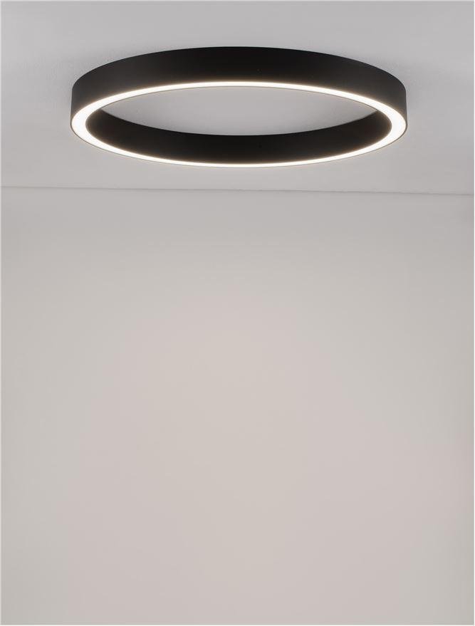 NV 9558640 Stropní svítidlo STING LED stropní svítidlo hliník a akryl černá Epistar SMD2835 50W 3000K Eaglerise TRIAC driver D80 H7.8 120st. IP20 stmívatelné - NOVA LUCE