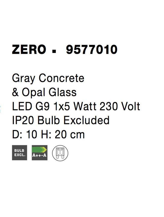 NV 9577010 Stolní lampa ZERO šedý beton a opálové sklo G9 1x5W 230V IP20 bez žárovky - NOVA LUCE (obrázek 9)
