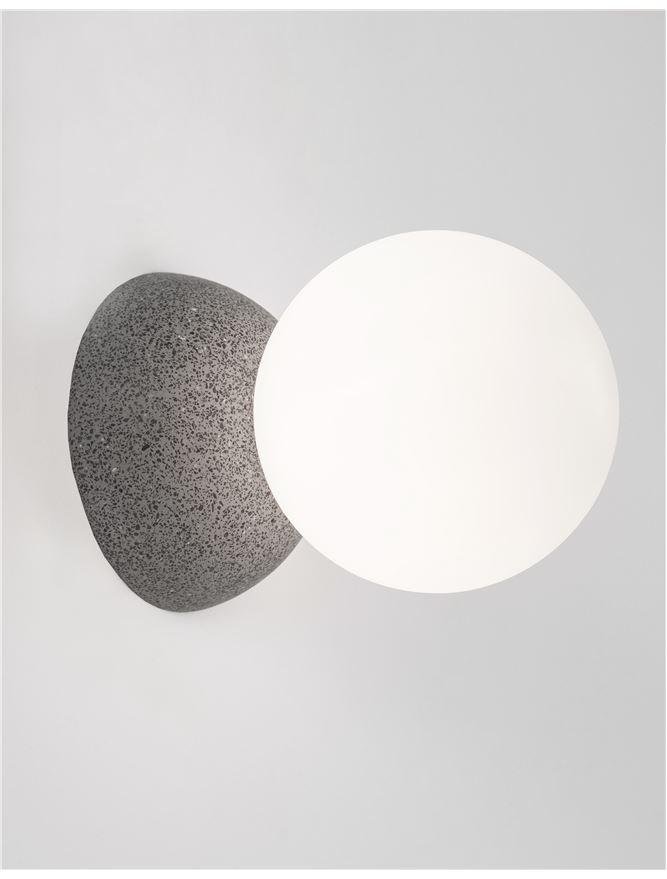 NV 9577012 Nástěnné svítidlo ZERO šedý beton a opálové sklo G9 1x5W IP20 220-240V bez žárovky - NOVA LUCE