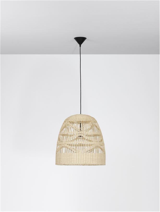 NV 9586504 Závěsné svítidlo MARLO přírodní ratan černý kabel E27 1x12W 230V IP20 bez žárovky - NOVA LUCE (obrázek 3)