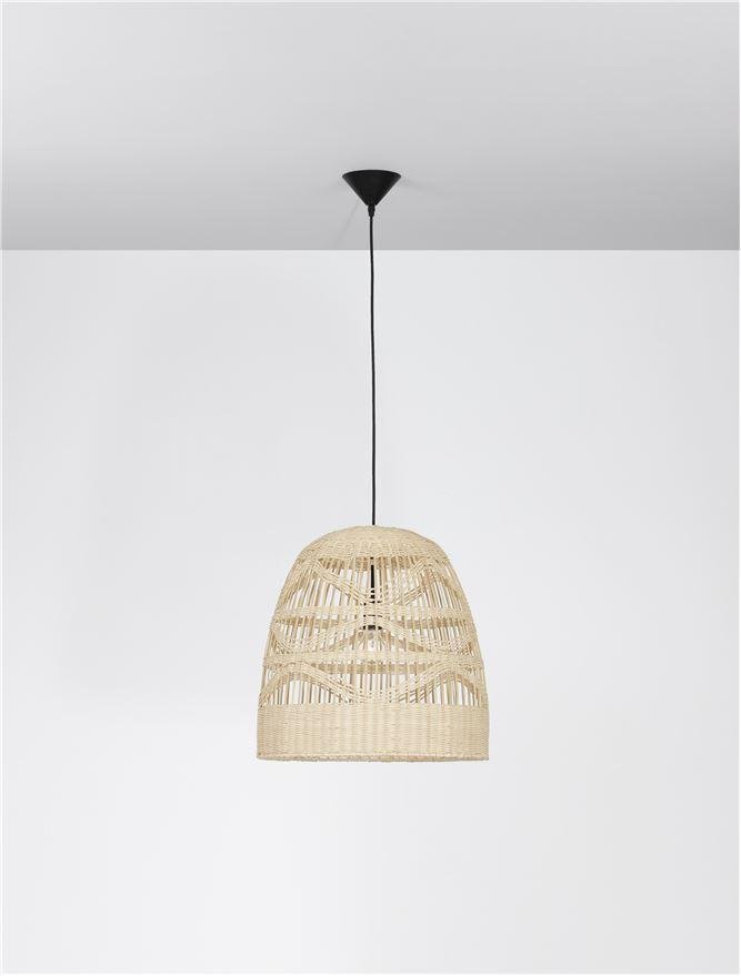 NV 9586504 Závěsné svítidlo MARLO přírodní ratan černý kabel E27 1x12W 230V IP20 bez žárovky - NOVA LUCE (obrázek 4)