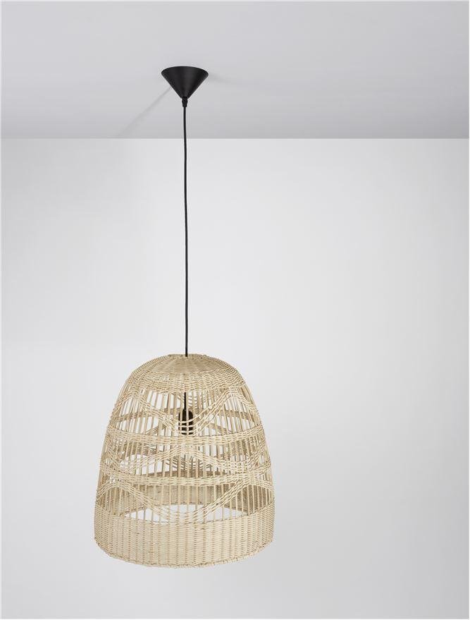 NV 9586504 Závěsné svítidlo MARLO přírodní ratan černý kabel E27 1x12W 230V IP20 bez žárovky - NOVA LUCE (obrázek 5)