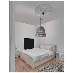Obrázek pro produkt Závěsné svítidlo DESTIN železo a ratan, šedá barva E27 1x12W IP20 bez žárovky - NOVA LUCE