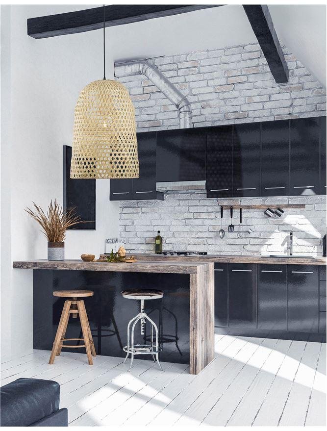 NV 9586681 Závěsné svítidlo AURORA přírodní bambus černý kabel E27 1x12W bez žárovky - NOVA LUCE