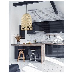 Obrázek pro produkt Závěsné svítidlo AURORA přírodní bambus černý kabel E27 1x12W bez žárovky - NOVA LUCE