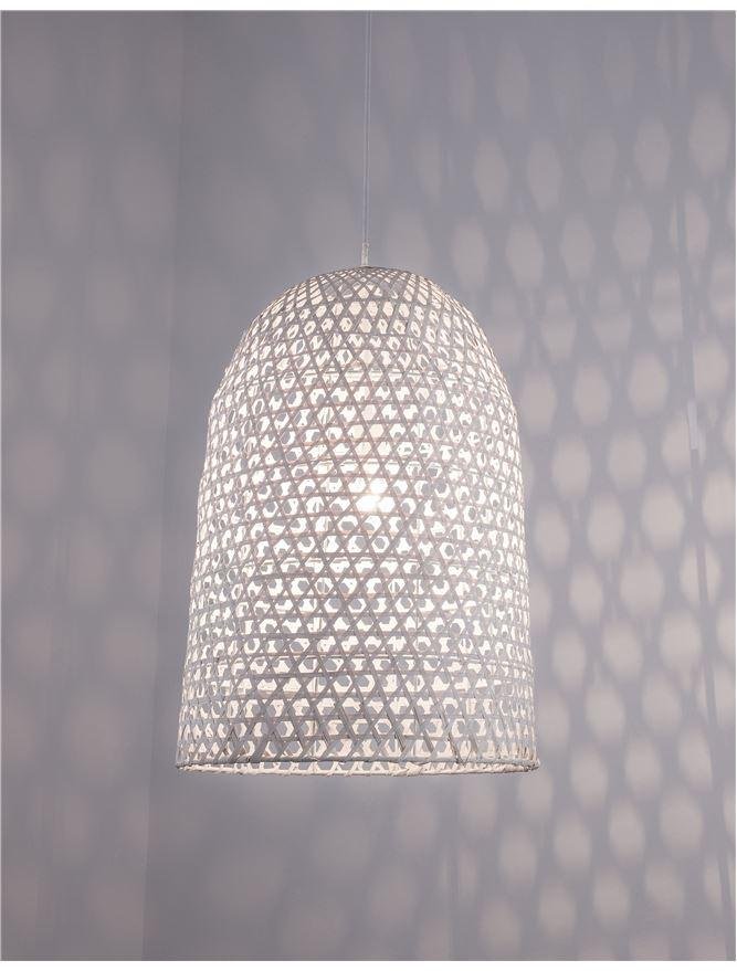 NV 9586682 Závěsné svítidlo AURORA bílý bambus bílý kabel E27 1x12W IP20 bez žárovky - NOVA LUCE