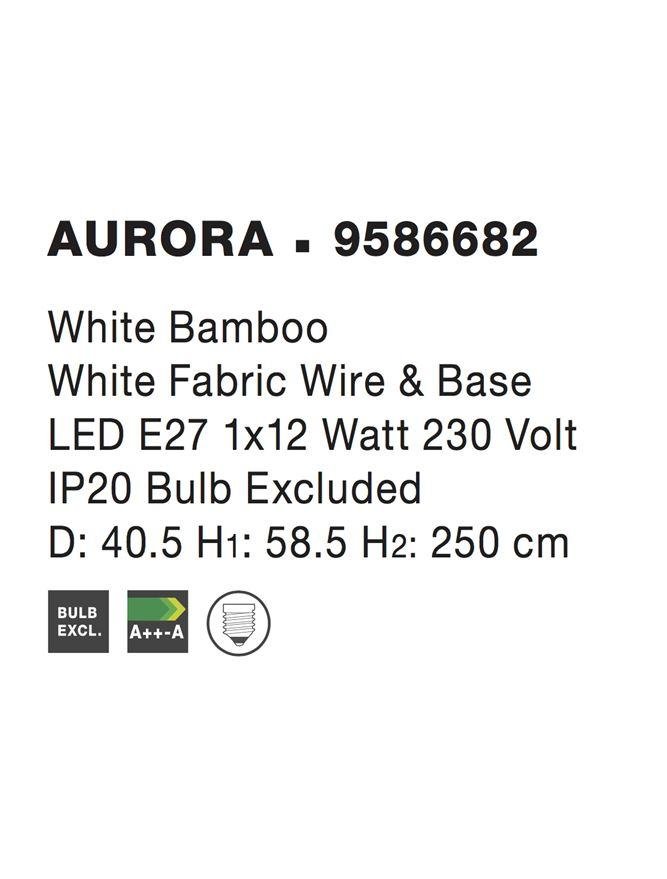 NV 9586682 Závěsné svítidlo AURORA bílý bambus bílý kabel E27 1x12W IP20 bez žárovky - NOVA LUCE (obrázek 12)