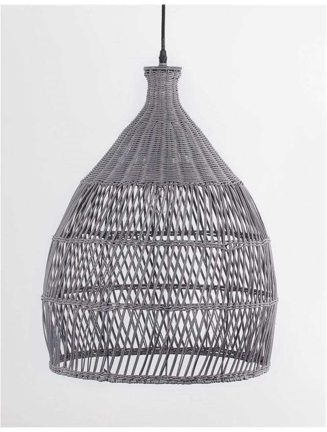 NV 9586702 Závěsné svítidlo DESTIN železo a ratan, šedá barva E27 1x12W IP20 bez žárovky - NOVA LUCE (obrázek 2)