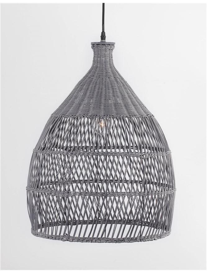 NV 9586702 Závěsné svítidlo DESTIN železo a ratan, šedá barva E27 1x12W IP20 bez žárovky - NOVA LUCE (obrázek 3)