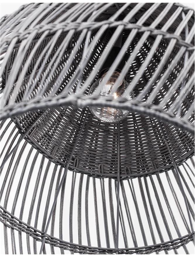 NV 9586702 Závěsné svítidlo DESTIN železo a ratan, šedá barva E27 1x12W IP20 bez žárovky - NOVA LUCE (obrázek 4)